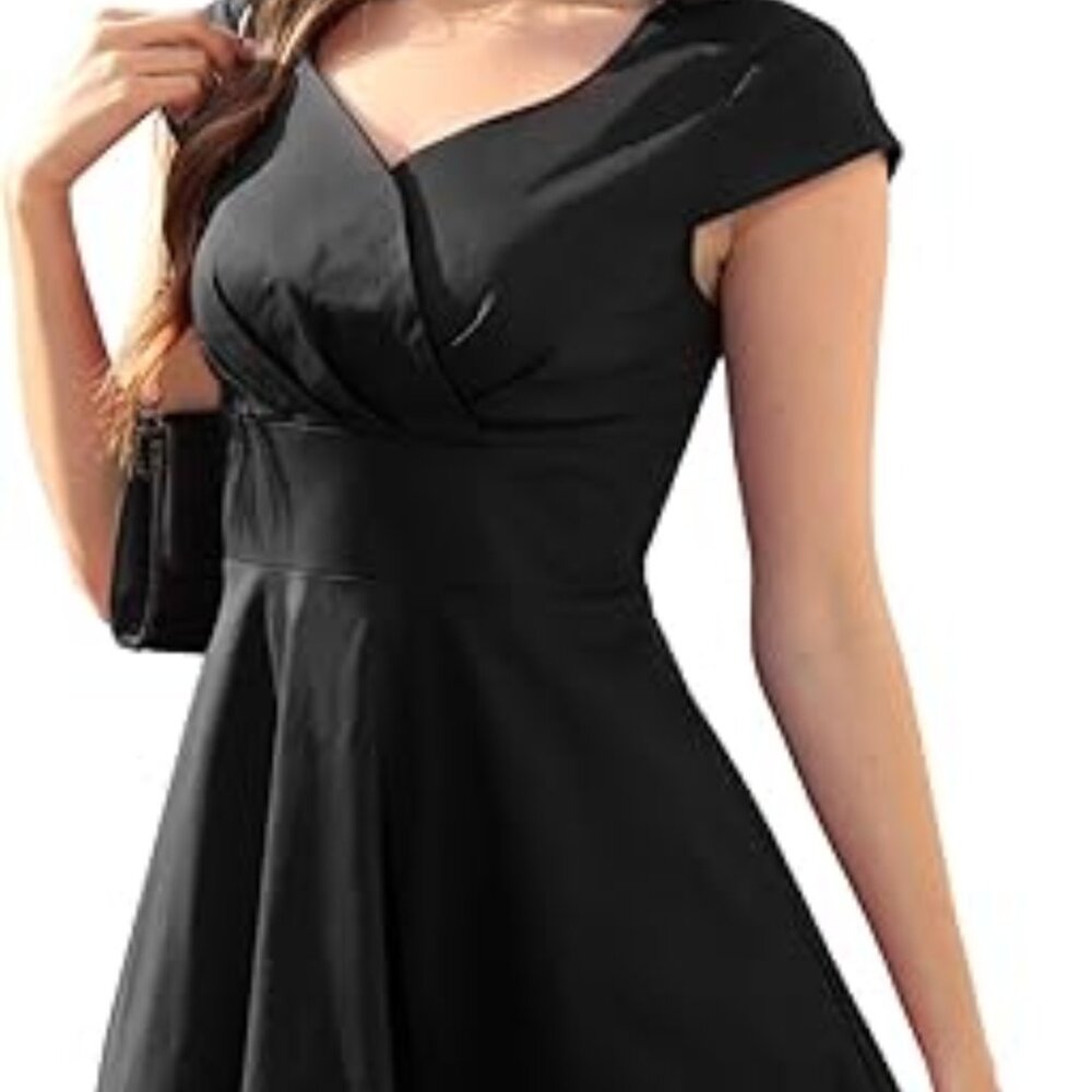 Women's 1950s Retro Vintage Dresses Elegant 2025 Cocktail Party Dress Cap Sleeve